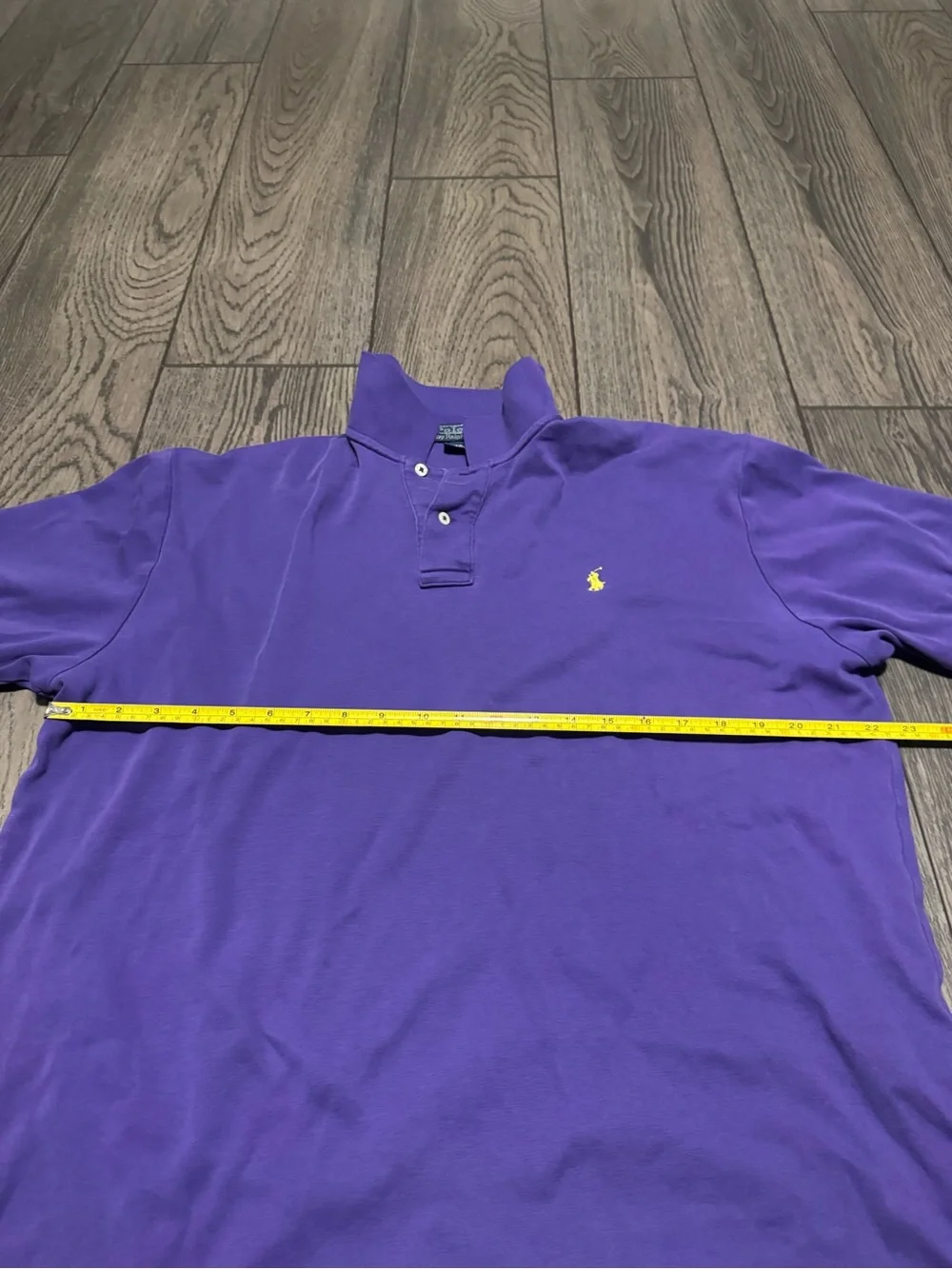 Polo Ralph Lauren Mens Purple Short Sleeve Polo Shirt Yellow Pony Logo Size L